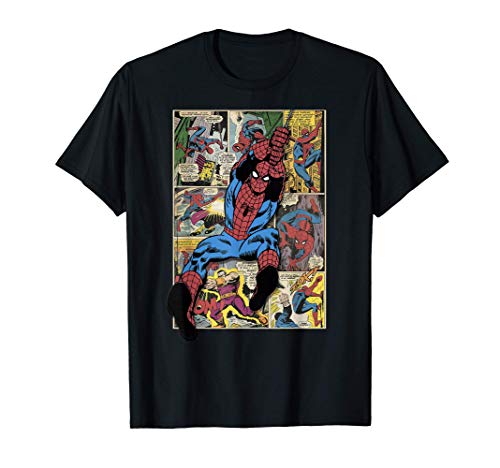 Marvel Spider-Man Comic Book Page Print Camiseta