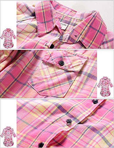 Matchstick Camisas de Mujer Blusa de Franela #B003 (2022 Check#2,XXL)