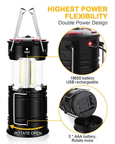 Maxesla Lampara Camping Recargable, 4 Modos de Luz Camping LED Recargable, the Ultimate Collapsible Luz Camping for Fishing, Car, Garage and Emergencies, Magnetic Lantern, Flashlight and Emergency