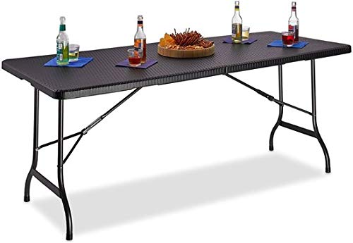 MaxxGarden - Mesa de camping plegable con asa para llevar - Mesa plegable ideal como mesa de camping, mesa de jardín, mesa de cerveza y mesa de DJ (180 x 75 x 74 cm), color negro