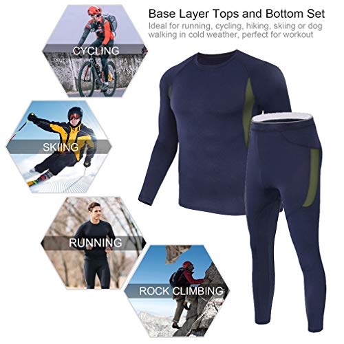 MEETYOO Conjuntos térmicos homem, desportos roupa interior térmica ar livre base Layer Thermo Function roupa desportiva de inverno para Running ciclismo esqui