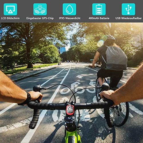 MEILAN M3 - Mini Ordenador para Bicicleta con GPS inalámbrico, cuentakilómetros, Resistente al Agua, velocímetro, cuentakilómetros con Pantalla LCD para Hombres, Mujeres y Adolescentes