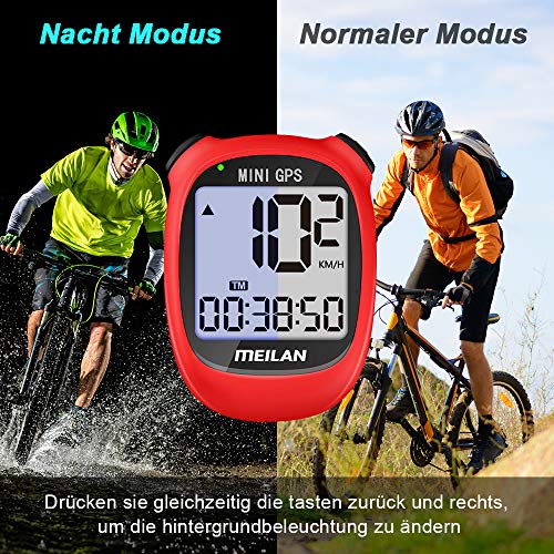MEILAN M3 - Mini Ordenador para Bicicleta con GPS inalámbrico, cuentakilómetros, Resistente al Agua, velocímetro, cuentakilómetros con Pantalla LCD para Hombres, Mujeres y Adolescentes