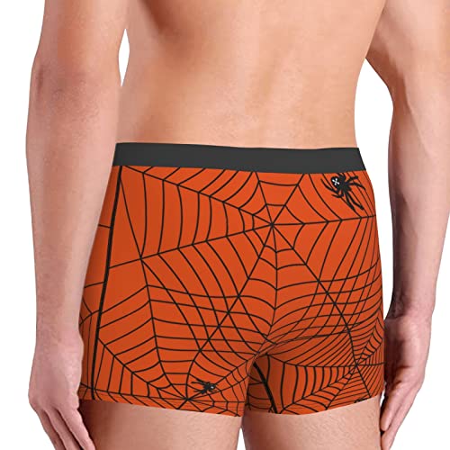 Mens Boxer Briefs Spiders And Webs Ropa interior Soft Underpants Shorts, Negro, L