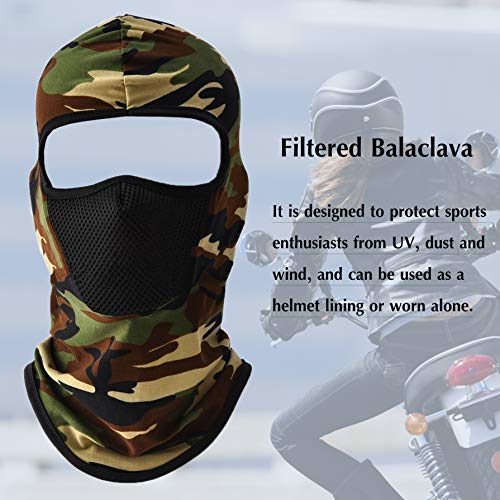 MeOkey - Pasamontañas Transpirable para Ciclismo Esquí Motocicleta Hombre Mujer Balaclava Máscara Completa para Protección Solar y Polvo, Camuflaje-B