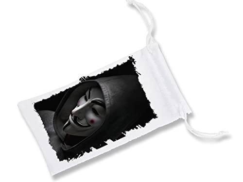 MERCHANDMANIA 1 Funda Bolsa Multiusos Anonymous Hacker Vendetta informatico Gafas Dados rol Personalizada Color.