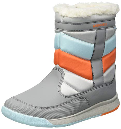 Merrell Alpine Puffer Boot WTRPF, Zapatillas para Caminar Unisex Niños, Gris (Grey/Silver/Turq), 37 EU