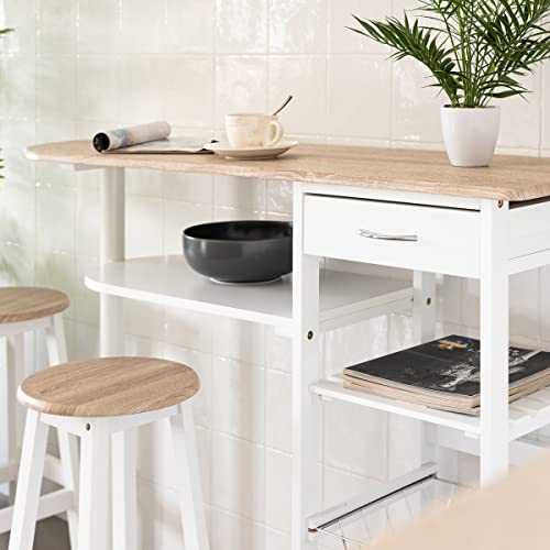 Mesa para cocina de bar moderna de madera blanca Basic - LOLAhome