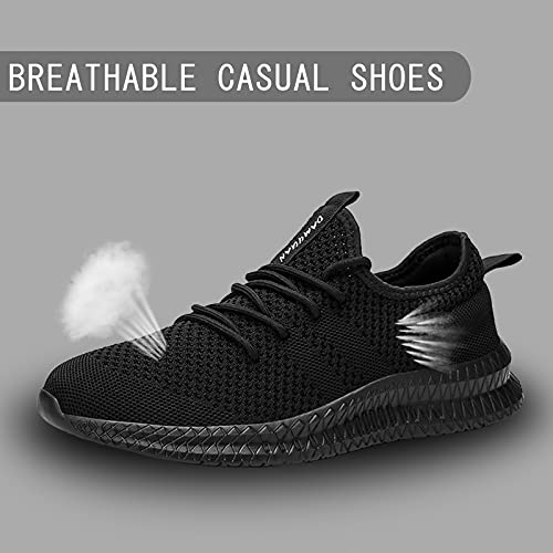 MGNLRTI Zapatillas Sneakers Running para Hombre Aire Libre y Deporte Transpirables Casual Zapatos Gimnasio Correr Zapatos de Tenis Negro 41EU