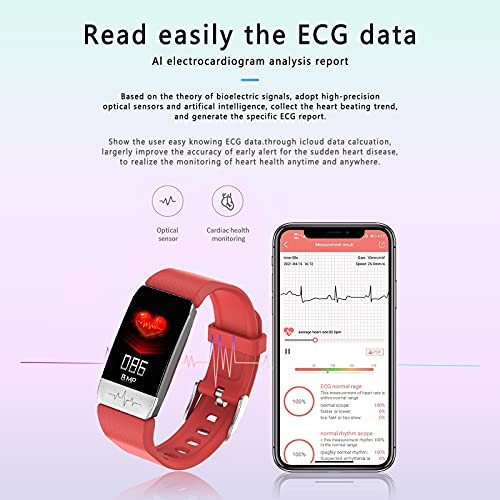 MICGIGI Reloj inteligente para hombre y mujer, para fitness, con podómetro, pulsómetro para iOS y Android