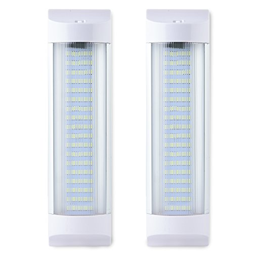 MICTUNING 11 pulgadas Barra de Luces LED para Interiores de Automóviles 10W 72 LED Tubo de Luz Blanca con Interruptor para Camiones, Coche，Barco etc.(paquete de 2)