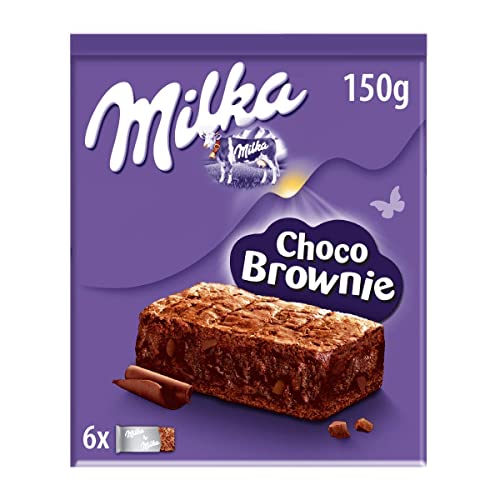 Milka Choco Brownie Bizcocho de Chocolate con Leche de Los Alpes 6 Bolsitas, 150g