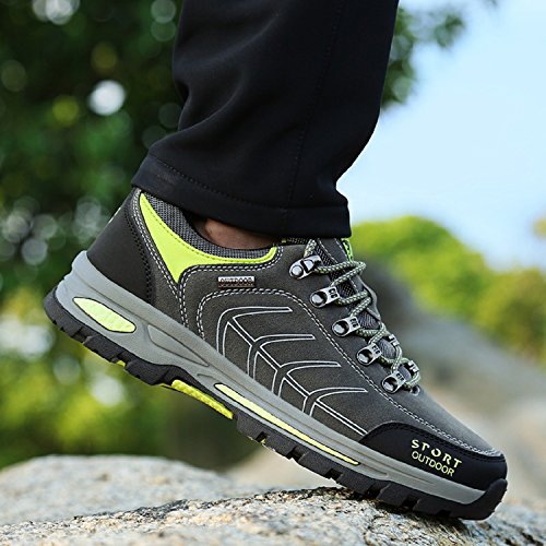 Minetom Zapatos de Senderismo Impermeable Hombres Zapatos montaña para Paseos Viajes Zapatillas de Deporte al Aire Libre Zapatos de Trekking Botas de Trekking de Escalada G Gris EU 45