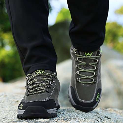 Minetom Zapatos de Senderismo Impermeable Hombres Zapatos montaña para Paseos Viajes Zapatillas de Deporte al Aire Libre Zapatos de Trekking Botas de Trekking de Escalada G Gris EU 45