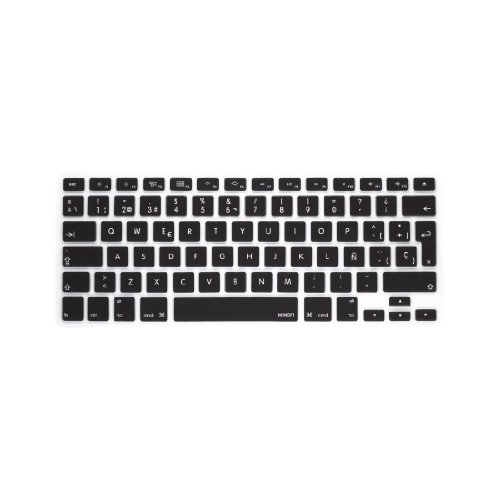 MiNGFi española Cubierta del Teclado/Keyboard Cover para MacBook Pro 13" 15" 17" & Air 13" EU/ISO Disposición Silicone Skin - Negro/Black