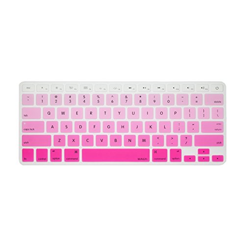 MiNGFi Inglés English QWERTY Cubierta del Teclado/Keyboard Cover para MacBook Pro 13" 15" 17" & Air 13" US/ANSI Disposición Silicone Skin - Blanco a Rosa