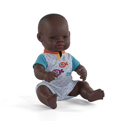 Miniland- Baby Africano Niño 32cm. Muñeco, Color Piel (31033)