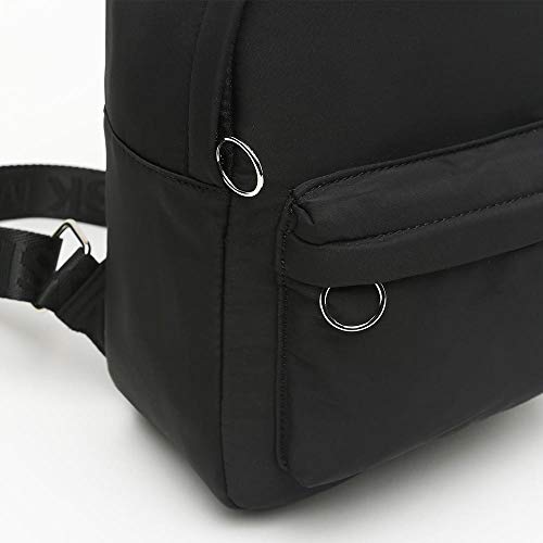 MISAKO Mochila de Nylon TOKYO Mediana NEGRO - Correas Ajustables - Diseño original Diario - 28x20x10 cm