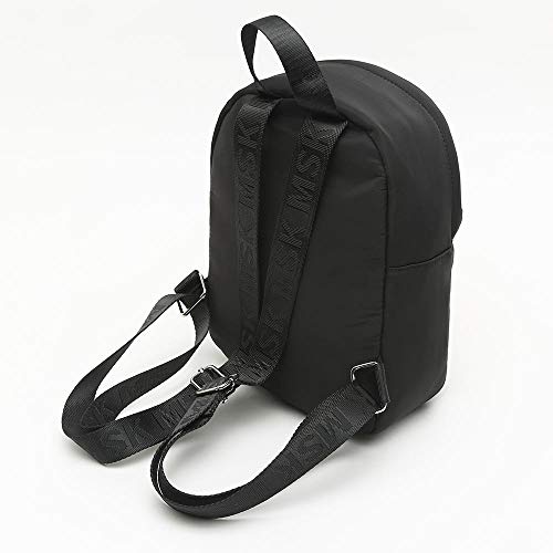 MISAKO Mochila de Nylon TOKYO Mediana NEGRO - Correas Ajustables - Diseño original Diario - 28x20x10 cm