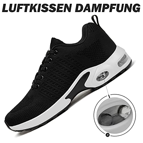 Mishansha Air Zapatos de Correr Mujer Respirable Zapatillas de Running Femenino Antideslizante Calzado Casual Sneakers Caminar Negro N Profundo Gr.39