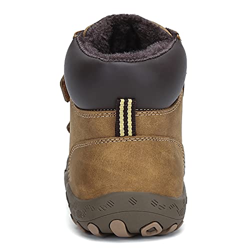 Mishansha Niño Zapatos de Invierno Botines de Trekking Cálido Zapatos de Algodón Cómodas Calzado de Nieve Marrón 26 EU
