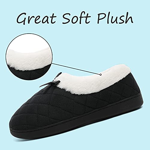 Mishansha Pantuflas Invierno Casa Zapatillas Caliente Peludas Zapatos Comoda Mujer Slippers Negro 39 EU