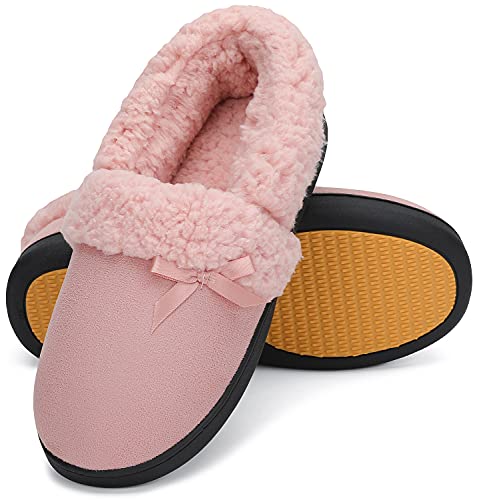 Mishansha Zapatillas de Estar por Casa Mujer Invierno Cálidas Pantuflas Espuma de Memoria Niña Suave Cómodas Zapatillas Casa Otoño Mullida Ligeras, Blush Pink 36 EU