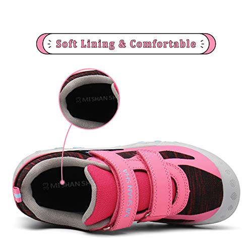 Mishansha Zapatos de Running Niñas Zapatillas Deportivas Transpirable Antideslizante Zapatos de Senderismo Ligeras Calzado Trekking, Rosa, 27 EU