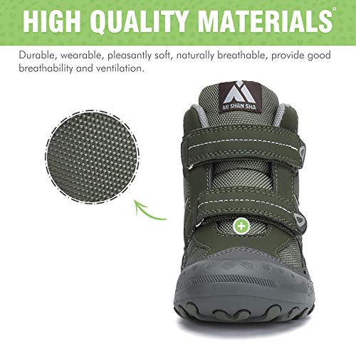 Mishansha Zapatos de Senderismo para Niños Zapatillas de Trekking Niña Antideslizante Exterior Botas de Montaña Ligero, 028 Verde, 33 EU