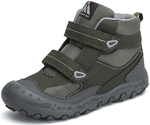 Mishansha Zapatos de Senderismo para Niños Zapatillas de Trekking Niña Antideslizante Exterior Botas de Montaña Ligero, 028 Verde, 33 EU
