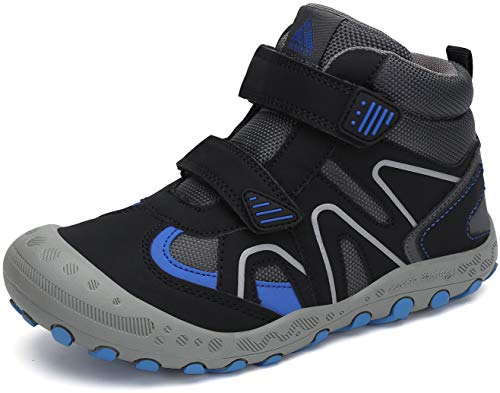Mishansha Zapatos de Senderismo para Niños Zapatillas de Trekking Niña Antideslizante Exterior Botas de Montaña Ligero, Tinta Negro, 33 EU
