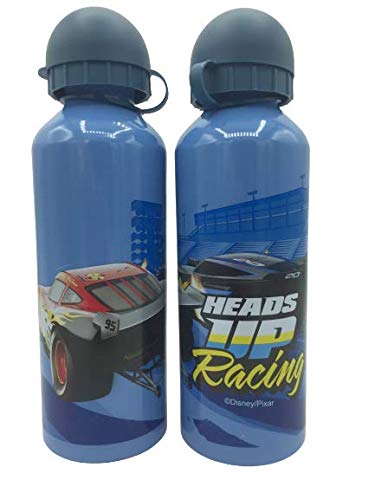 ML Una Botella de Agua de Aluminio de Cars, cantimplora a Prueba de Fugas sin BPA para Levar a la Escuela y Deportes el Termo 500ml para niños y niñas (Azul)