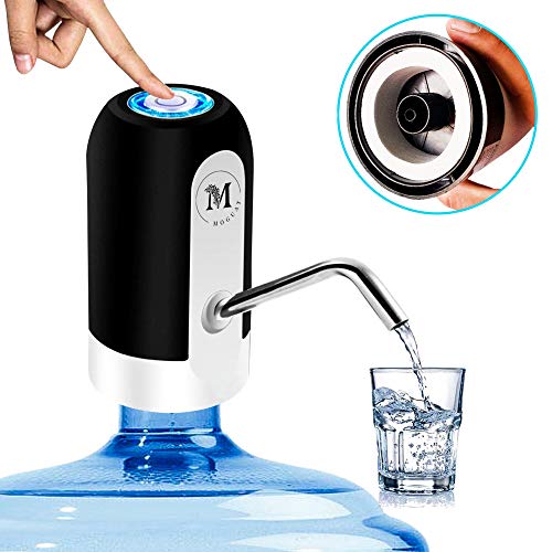 Moguat Dispensador Agua para Garrafas con Adaptador, Dosificador Eléctrico Automático Extraíble Recargable USB Botellas Agua Fria y Caliente, Bomba de Agua