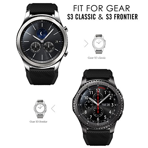 MoKo Correa Compatible con Samsung Galaxy Watch 3 45mm/Galaxy Watch 46mm/Gear S3 Frontier/Classic/Huawei Watch GT2 Pro/GT/GT2 46mm, 22mm Pulsera Deportiva de Silicona de Repuesto - Negro
