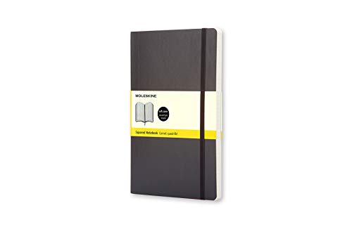 Moleskine Cuaderno Clásico con Hojas Cuadriculadas, Tapa Blanda y Cierre Elástico, Color Negro, Tamaño Pequeño 9 x 14 cm, 192 Hojas