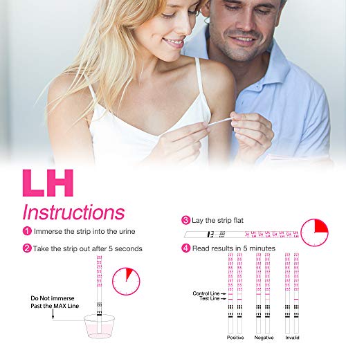 MomMed Test de Ovulación 60 tests, tiras de ovulacion LH60(25mIU/ml), Prueba de fertilidad familiar femenina.