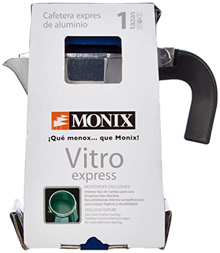 Monix M620001 Cafetera, Aluminio, Plata, 1 tazas