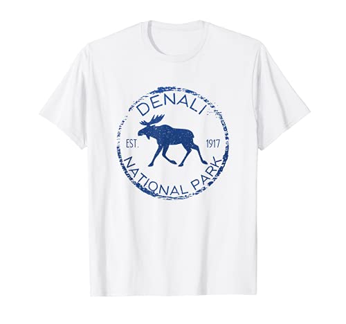 Moose Design Parque Nacional Denali Alaska Souvenir Hiker's Camiseta