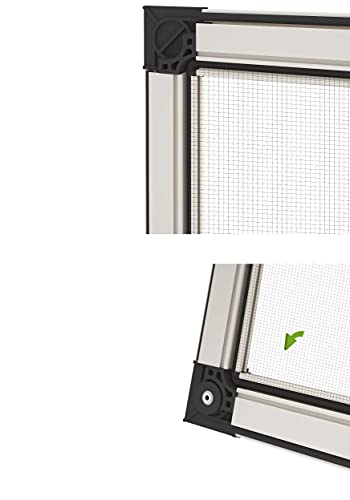 Mosquitera Corredera Mini para Ventanas - Set de Montaje, perfiles de alumínio y Malla de Fibra de Vidrio/ Color Blanco, 70 x 130 cm