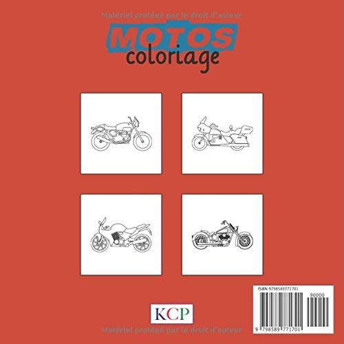 Motos: Livre de coloriage | 40 dessins pour adultes et enfants à partir de 7 ans | 84 pages (Transports)