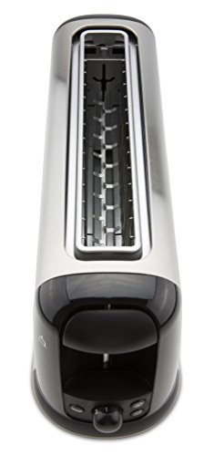 Moulinex Subito LS2608 - Tostadora 1 ranura extragrande, 1000 W y 7 ajustes/tiempo de tostado, función Stop, bandeja recoge-migas, 2 ajustes con iluminación para funciones descongelar y recalentar