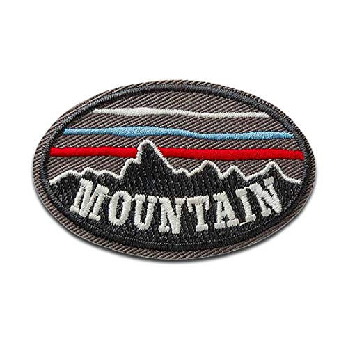 Mountain Montaña Montañas - Parches termoadhesivos bordados aplique para ropa, tamaño: 5,4 x 3,5 cm