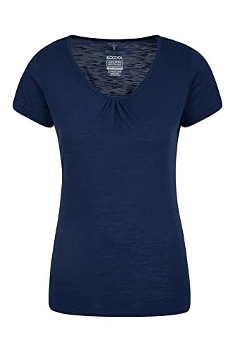 Mountain Warehouse Agra Camiseta para Mujer - Ligera, Secado rápido, de Verano Transpirable, Absorbente, para Deportes al Aire Libre, Senderismo y Uso Informal Azul Marino 40