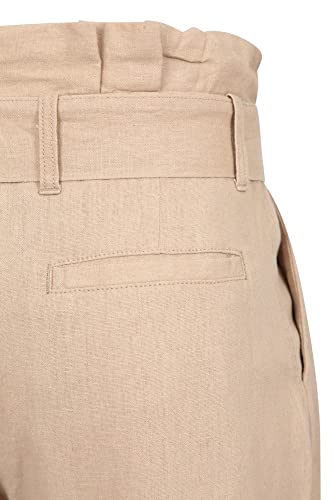 Mountain Warehouse Paperbag Pantalón pesquero de Lino Mujer - Pantalones Transpirables para Mujer, Parte de Abajo de Lino, ligeroos, cómodo - Deportes, Senderismo Beige 50