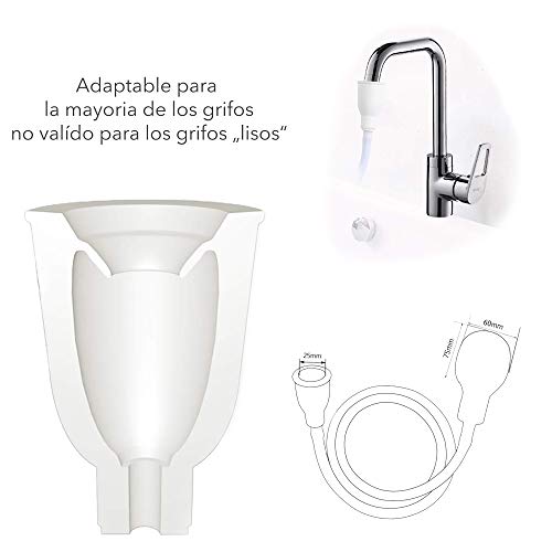 MovilCom® - Manguera ducha para grifo | adaptador manguera grifo | grifo ducha | alcachofa ducha portatil 1,4metros