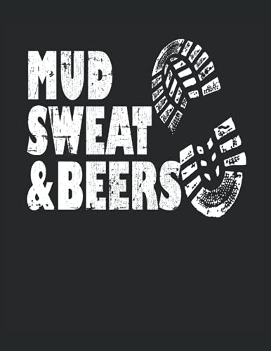 Mud Sweat And Beers Carrera de obstáculos OCR: Cuaderno | Cuadriculado | A cuadros, Carta (21,59 x 27,94 cm), 120 páginas, papel crema, cubierta mate