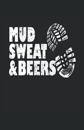 Mud Sweat And Beers Carrera de obstáculos OCR: Cuaderno | Cuadriculado | A cuadros, DIN A5 (13,97x21,59 cm), 120 páginas, papel color crema, cubierta mate