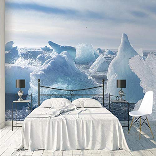 Murales de fotos personalizados Fondos de paisajes de nieve en 3D Papeles de pintura de naturaleza Papeles con imágenes de glaciares para sala de estar TV Decoración para el hogar 250 * 175 cm