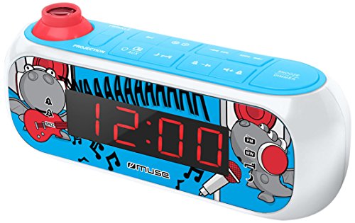 Muse M-167KDB - Radio Reloj con Proyector con Alarma Dual, Azul