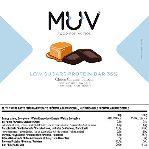 MUV - Low Sugar Protein Bar Choco Caramel Flavour 12 x 30g
